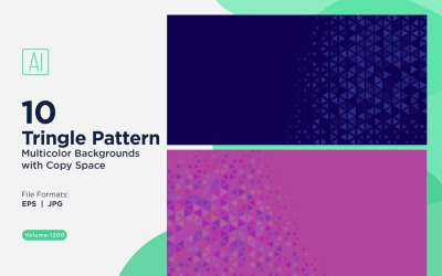 Разноцветные треугольники разных размеров, универсальный узор фона 1200