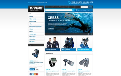 Modelo VirtueMart para loja de mergulho online
