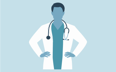 Doktor silueta vektorové ilustrace umění