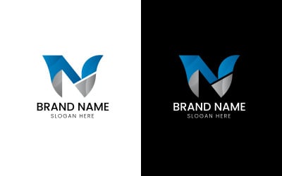 Logotipo empresarial da letra N-09-314