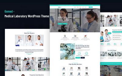 Gomed - Orvosi laboratóriumi kórház, diagnosztika, klinika, egészségügyi Elementor WordPress sablon