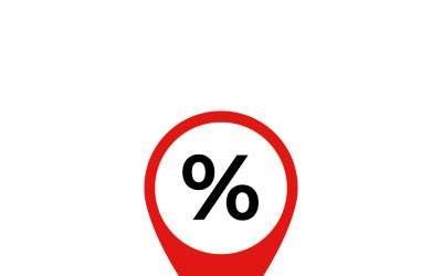 Standort-Pin mit einem Prozentsymbol darin