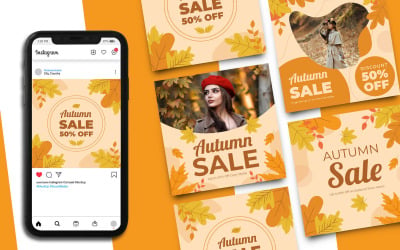Plantilla de venta de otoño para redes sociales