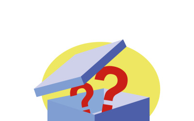 Question mark on mystery box