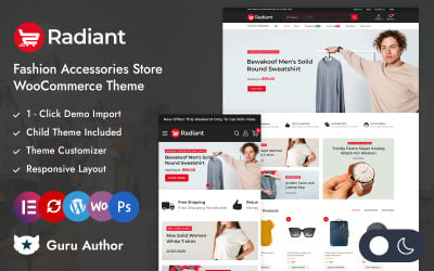 Radiant - Адаптивна тема Elementor для магазину модних аксесуарів WooCommerce