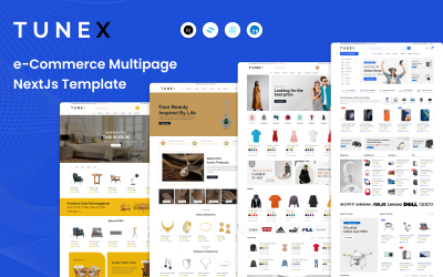 TuneX - Víceúčelový eCommerce React NextJs Template