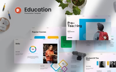Градієнтний освітній шаблон презентації PowerPoint