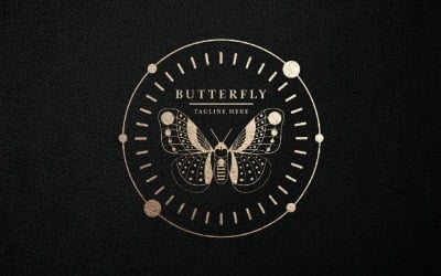 Modelo de logotipo Line Butterfly Pro