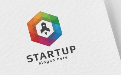 Szablon logo startupu Launch Cube