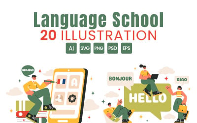 Ilustración de la escuela de idiomas 20