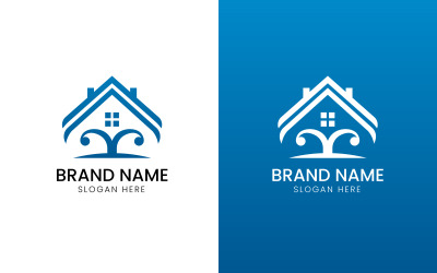 Logo vectoriel de la maison dans les arbres-09-316