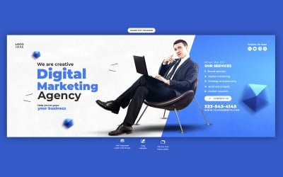 Digitális Marketing Ügynökség banner borítósablonja