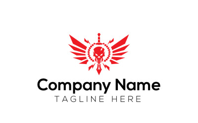 Logo de la victoire sombre et de l&amp;#39;aile du crâne sombre