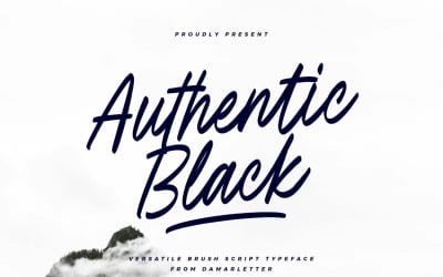 Tipografía manuscrita con pincel negro auténtica