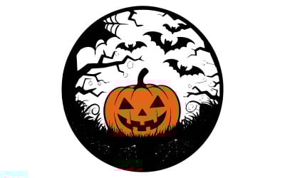 A  Halloween pumpkin silhouette art illustration