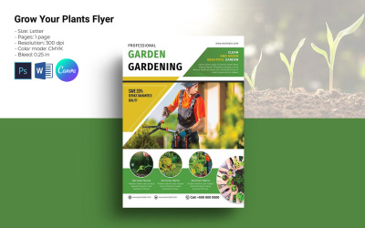 Flyer-Vorlage für Gartenservice. Word und PSD