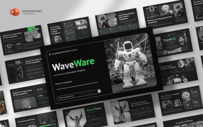 Waveware - Modèle PowerPoint sur la technologie de l&amp;#39;IA