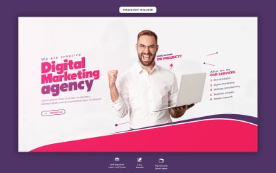Digital Marketing Agency Social Media Web Banner  Template