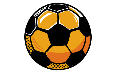 En vektorillustration av en tecknad fotbollsikon med en handritad