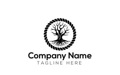 Rope Tree Logo Design Template 2