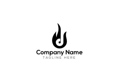 D Flame Logo Design Template