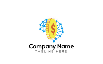 Digital Bitcoin &amp;amp; Cryptocracy Logo Design Template