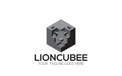 Modello di progettazione del logo del cubo del leone