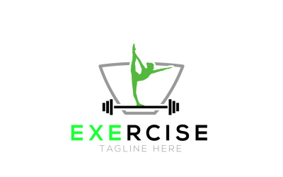 Modello di progettazione del logo per esercizi e palestra