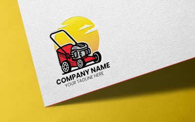 Lawn mower logo design for gardening service