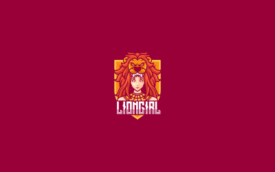 Lion Girl E- Sport and Sport Logo