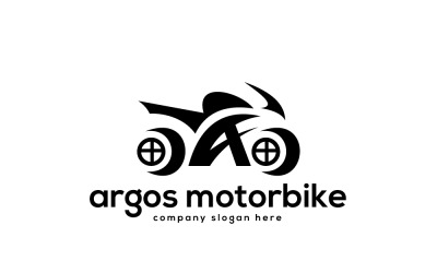 Modello di progettazione del logo della lettera A della motocicletta