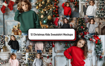 Pacchetto di mockup Gildan 18000 per bambini di Natale