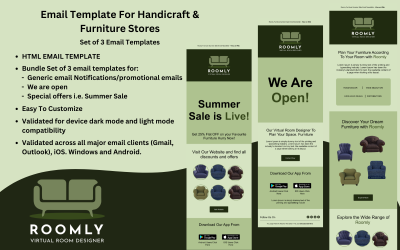 Roomly HTML Email Template – Perfect For Handicraft Business &amp;amp; Furniture Stores