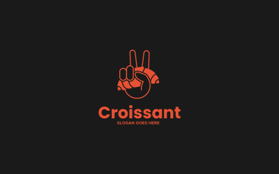 Croissant Simple Mascot Logo 4