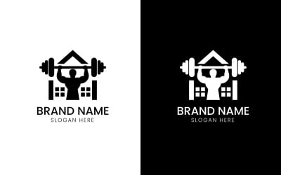 GYM or Fitness silhouette logo-09-330