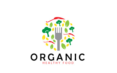Organic Healthy Food Logo Design Template