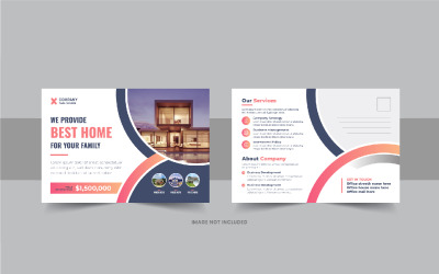 Postkartendesign für den Immobilienverkauf oder moderne Firmenpostkartenvorlage von EDM