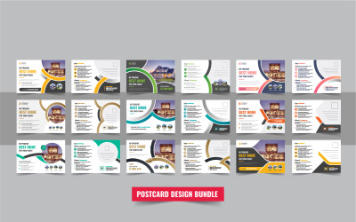 Postkartendesign für den Immobilienverkauf oder modernes EDM-Postkartenvorlagen-Designpaket für Unternehmen