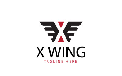 Шаблон дизайна логотипа Letter X Wing