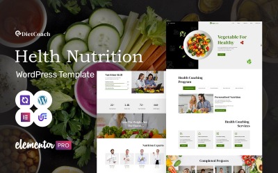 Diet Coach - Dietologové a odborníci na výživu Téma WordPress Elementor