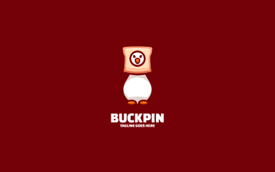 Buck Pin Mascot Cartoon Logo