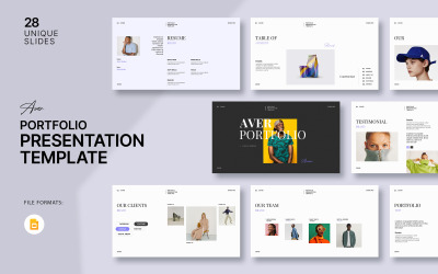 Modello di presentazione di Google Portfolio Aver