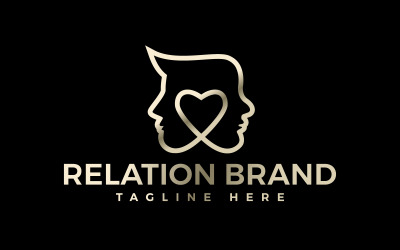 Unisex Man en Vrouw Schoonheid Relatie Logo Ontwerp