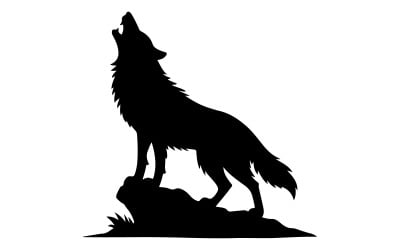 A vector  silhouette of a wolf