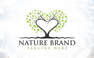 Conception du logo de la marque Green Nature Heart Tree