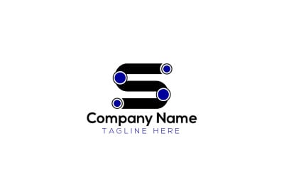 Digitale Smart- und Buchstabe-S-Logo-Designvorlage 3