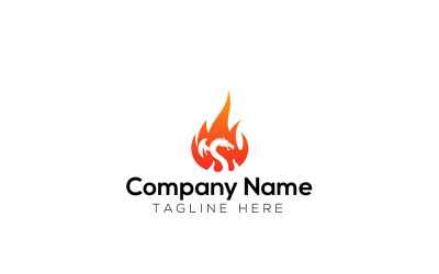 Dragon Flame Logo Design Template 2
