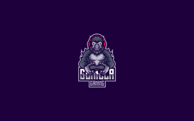 Gorilla E- Sport och Sport Logotyp