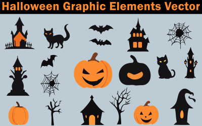 Halloween Vector Grafikus Elemek Grafika