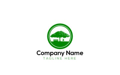 Oak Tree &amp;amp; Green Tree Logo Design Template 2